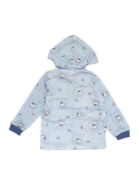 Kids Cardigan with Hood Light Blue