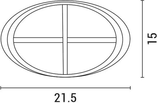 Eurolamp Wandmontierte Außen-Deckenleuchte E27 IP44 21.5x15x10εκ.