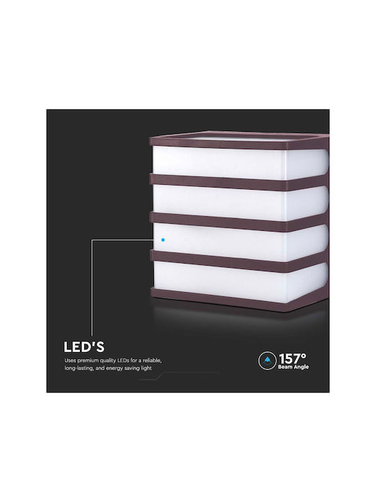 V-TAC Wall-Mounted Outdoor Ceiling Light LED IP65 8W with Warm White Light 12x12x9.2εκ.