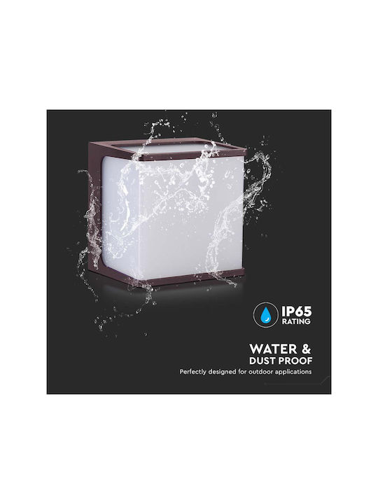 V-TAC Επιτοίχια Εξωτερική Πλαφονιέρα LED IP65 8W με Θερμό Λευκό Φως 12x12x9.2εκ.
