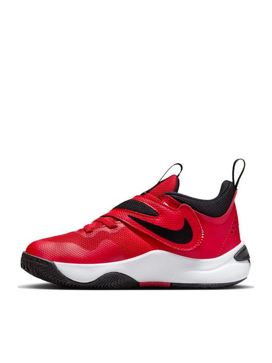 Team Hustle D 11 Ps Kids Sports Shoes Basketball with Hoop & Loop Closure Red