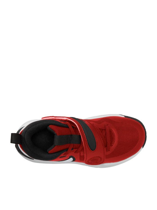 Team Hustle D 11 Ps Kids Sports Shoes Basketball with Hoop & Loop Closure Red