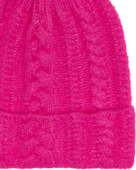 Beanie Frauen Beanie Gestrickt in Fuchsie Farbe