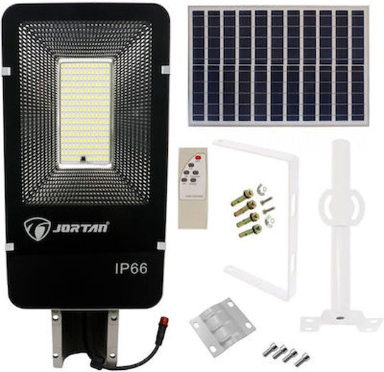Jortan Ηλιακό Φωτιστικό Δρόμου 100W 16640lm Ψυχρό Λευκό 6500K με Φωτοκύτταρο και Τηλεχειριστήριο IP66 39.5x21x5εκ.