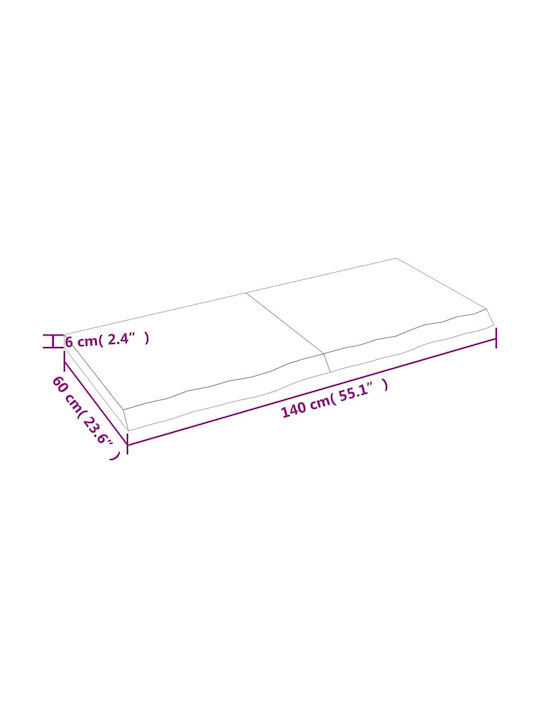 vidaXL Rectangular Bathroom Vanity Unit made of Solid Wood in Gray Color 140x60x6cm 3156248 1pcs