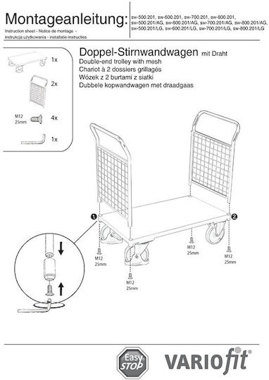 Variofit Plattformwagen for Load Weight up to 500kg in Blau Color