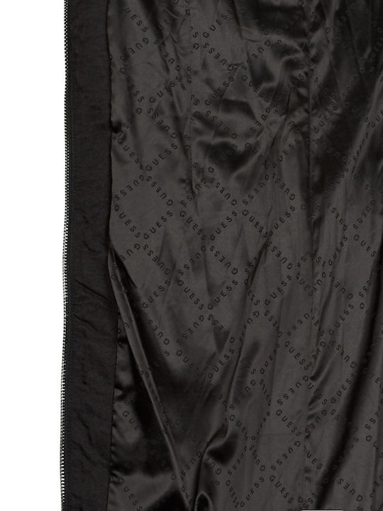 Lang Damen Puffer Jacke für Winter Schwarz