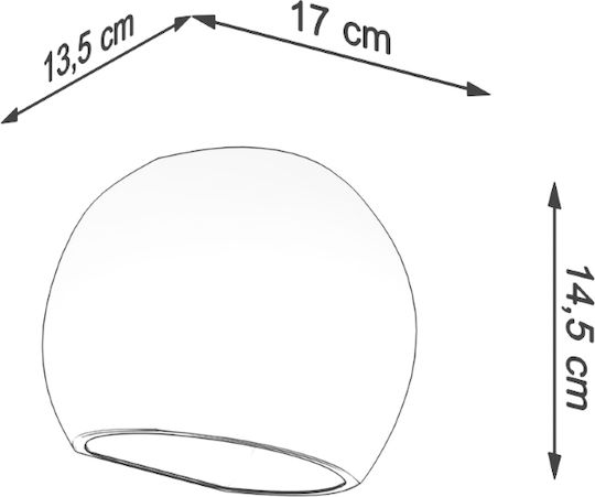 Sollux Globe Classic Lamp Wall with Socket E27 White 17x26x26cm