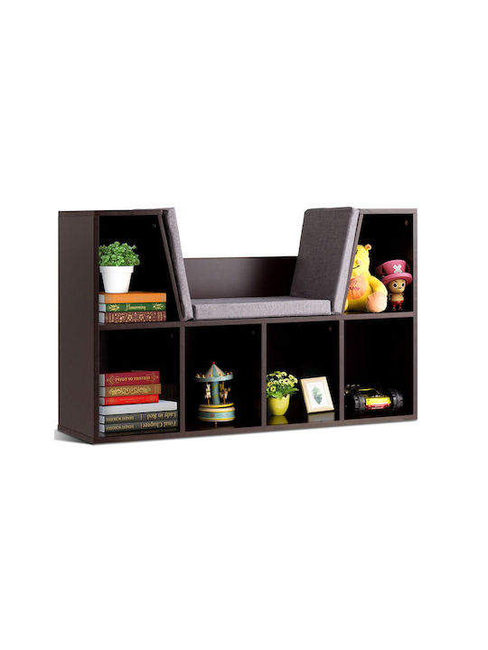 Kids Wooden Bookcase Brown 103x30x63cm