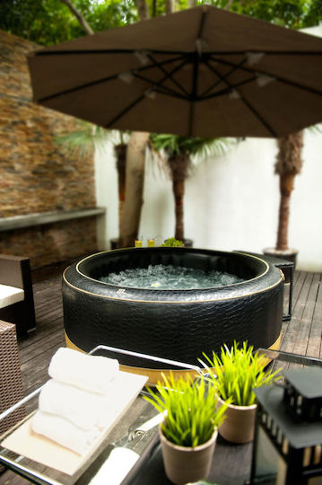 MSpa Premium Exotic Round Swimming Pool 930lt Inflatable With Hydromassage 204x51cm Black