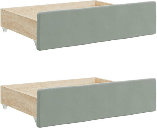 vidaXL Bed Drawer made of Wood in Gray Color 67x50x16cm 2pcs
