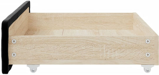 vidaXL Bed Drawer made of Wood in Black Color 67x50x16cm 2pcs