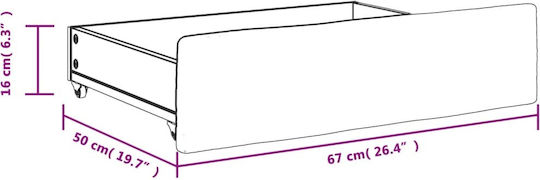 vidaXL Чекмедже за легло Дърво в Розов Цвят 67x50x16см 2бр