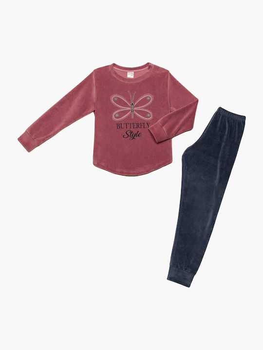 Minerva Kids' Pajamas Winter Cotton Bordeaux Bonjour