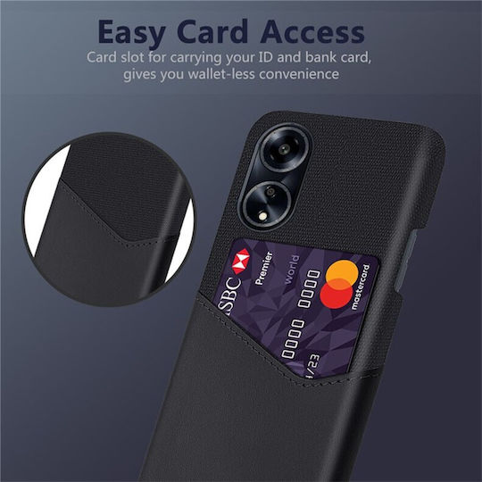 Cloth Back Cover Plastic Black (Oppo A98)