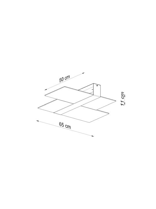 Sollux Massimo Modernă Metalică Plafonieră de tavan cu Dulie E27 65buc Alb