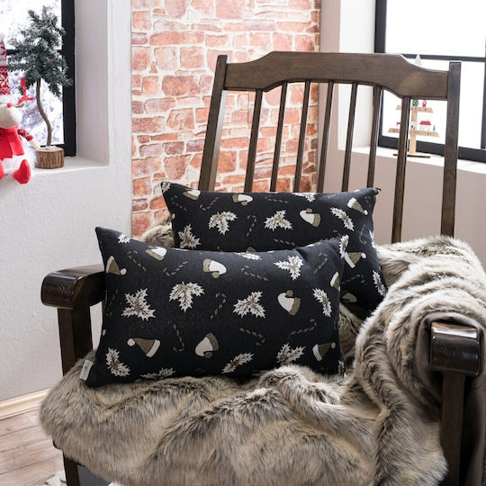 Teoran Christmas Decorative Square Pillowcase Black 45x45cm