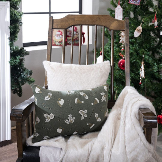 Teoran Christmas Decorative Square Pillowcase Green 45x45cm