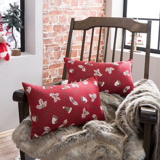 Teoran Christmas Decorative Square Pillowcase Red 45x45cm