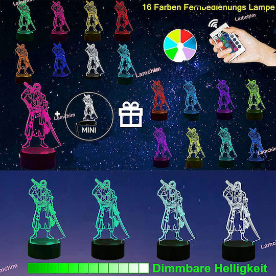 One Piece - Zoro Decorative Lamp 3D Illusion Transparent