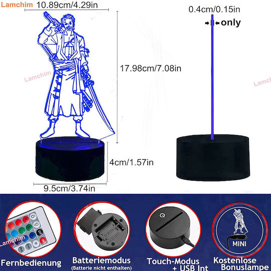 One Piece - Zoro Decorative Lamp 3D Illusion Transparent