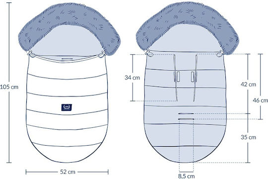 La Millou Uni Universal Kinderwagen-Fußsack Wasserdicht Lavender 50εκ.