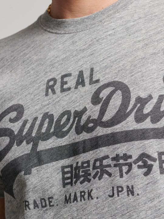 Superdry D2 Ovin Vintage Vl Ανδρικό T-shirt Κοντομάνικο Γκρι