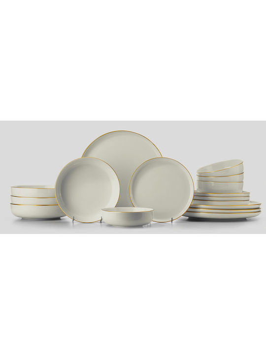 Hermia Beige Porcelain Dinnerware Set 16pcs