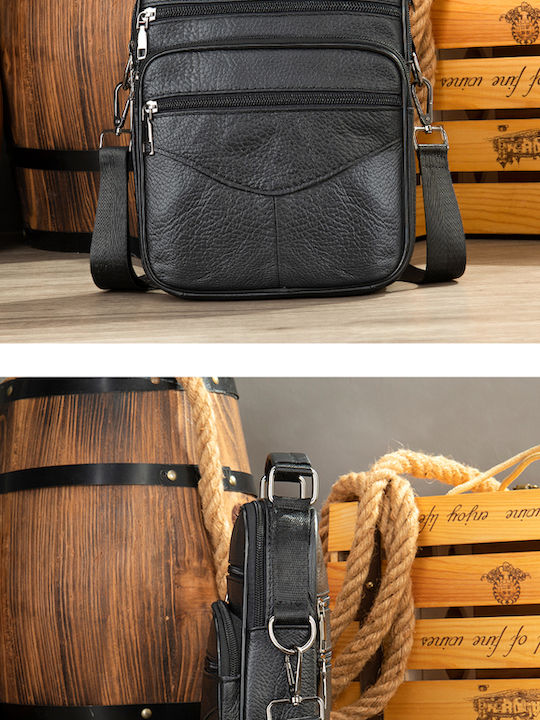 Leather Men's Bag Shoulder / Crossbody Black