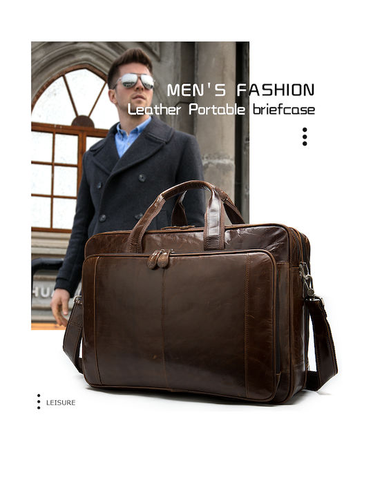 Leder Herrentasche Geldbörse Braun