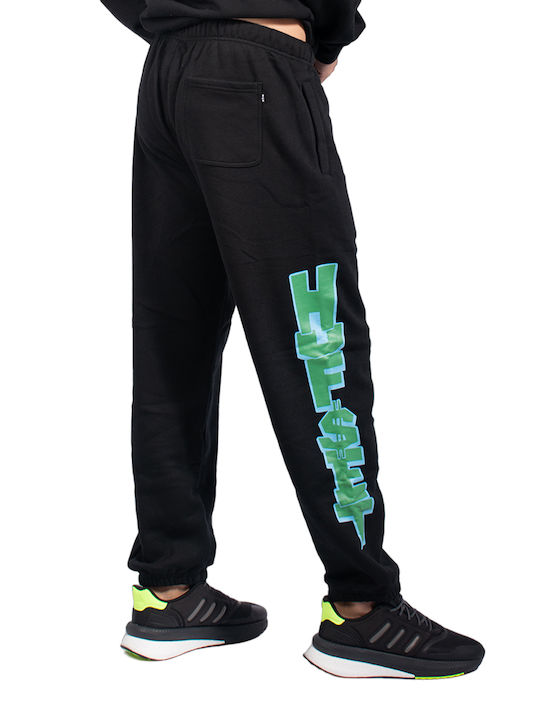 HUF Men's Fleece Sweatpants with Rubber Black