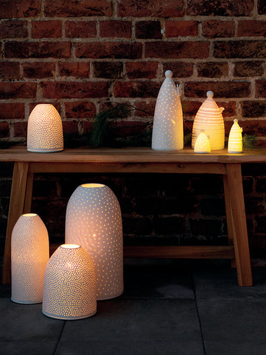Raeder Candle Holder suitable for Tealights Porcelain in White Color 11.7x11.7x27.5cm 1pcs