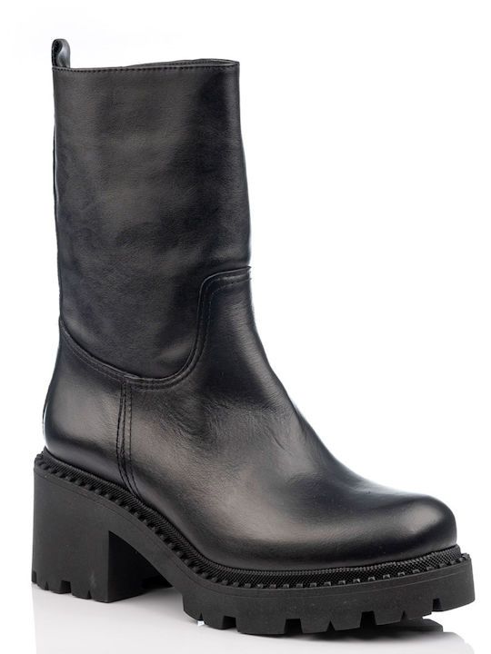 Carad Shoes Leder Damen Knöchelstiefel Schwarz