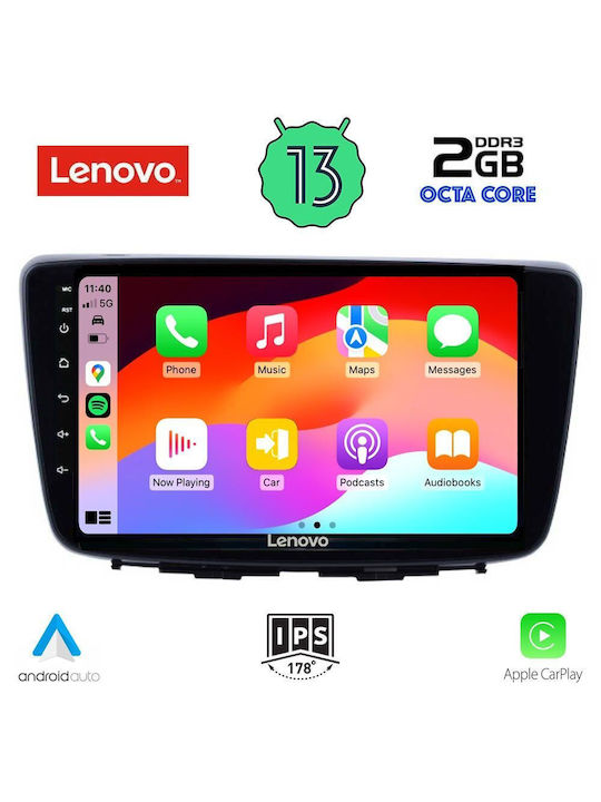 Lenovo Sistem Audio Auto pentru Suzuki Baleno 2016> (Bluetooth/USB/WiFi/GPS/Apple-Carplay/Android-Auto) cu Ecran Tactil 9"