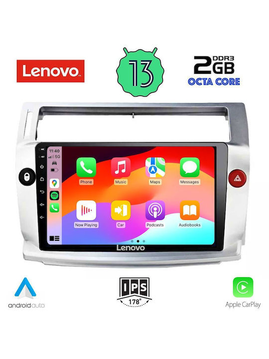 Lenovo Sistem Audio Auto pentru Citroen C4 2004-2011 (Bluetooth/USB/WiFi/GPS/Apple-Carplay/Android-Auto) cu Ecran Tactil 9"