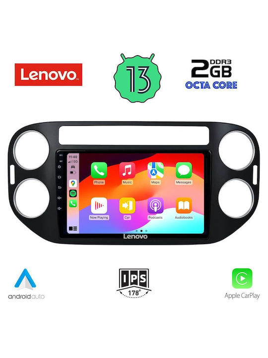 Lenovo Ηχοσύστημα Αυτοκινήτου για Volkswagen Tiguan 2004-2016 (Bluetooth/USB/WiFi/GPS/Apple-Carplay/Android-Auto) με Οθόνη Αφής 9"