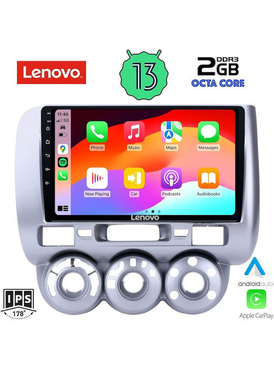 Lenovo Ηχοσύστημα Αυτοκινήτου για Honda Jazz 2002-2008 με A/C (Bluetooth/USB/WiFi/GPS/Apple-Carplay/Android-Auto) με Οθόνη Αφής 9"