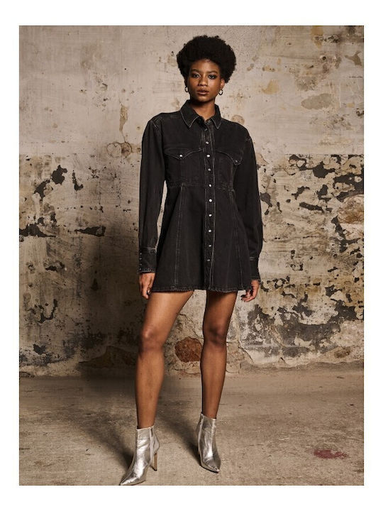 Rochie Mini Seimițiere Denim Albastru