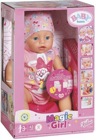 ZAPF Creation Baby Born Set Papușă Bebe Magic Girl Pentru 3+ Ani 43 Cm