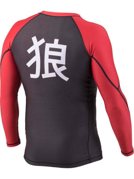 Okami Long Sleeve Shirt ORS114 for Jiu-Jitsu Red