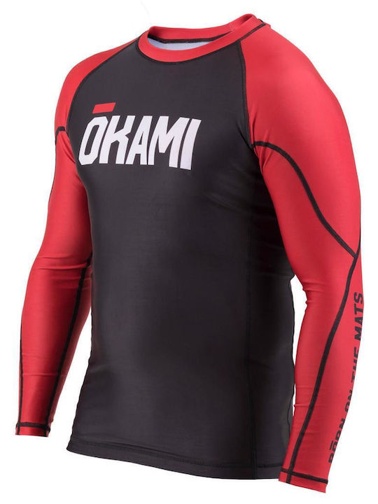Okami Long Sleeve Shirt ORS114 for Jiu-Jitsu Red