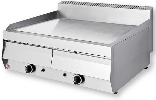 North Gewerbliche Flachgrillplatten LPG 77x70x30cm 22kW mit glatter & geriffelter Platte
