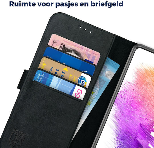 Rosso Deluxe Wallet Leather Black (Galaxy A73)