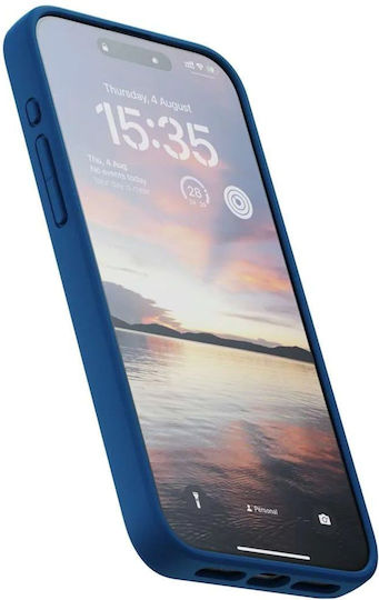 Njord Suede 360 Full Cover Plastic 2mm Albastru (iPhone 15 Pro Max)