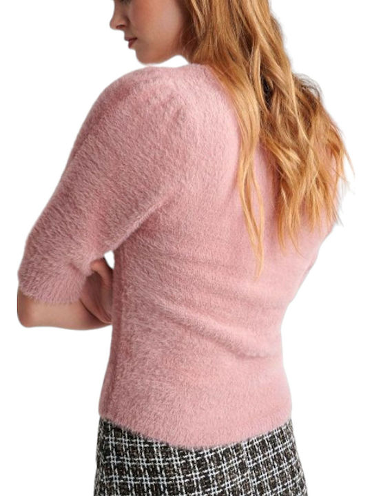 Attrattivo Women's Sweater with 3/4 Sleeve Pink