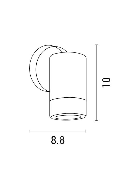 Eurolamp Wasserdicht Wandmontiertes Spotlicht für den Außenbereich IP65 GU10 Gray