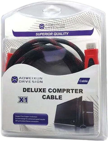 Andowl Cabluri HDMI 1.4 High Speed 1080p 120Hz HDMI De Sex Masculin - HDMI De Sex Masculin 5m Roșii