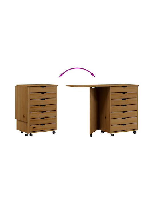 Schreibtisch Moss aus Massivholz Mit Honigbraun 105,5x39x74,5cm