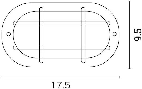 Eurolamp Wandmontierte Außen-Schildkrötenleuchte E27 IP44 17.5x9.5x12εκ.