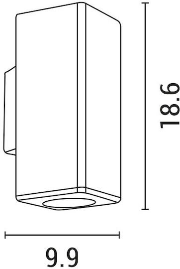 Eurolamp Wall-Mounted Outdoor Spot Light GU10 IP65 9.9x7.6x18.6εκ.